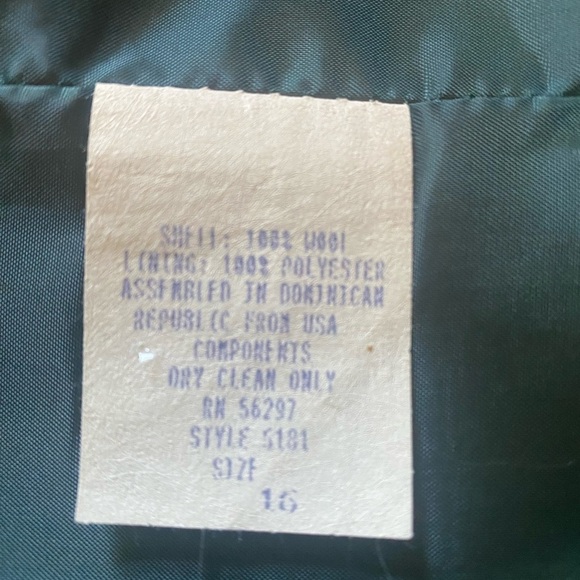 Vintage Julia Klein Dark Green Long Maxi Dress Coat Sz 16 - Picture 11 of 11